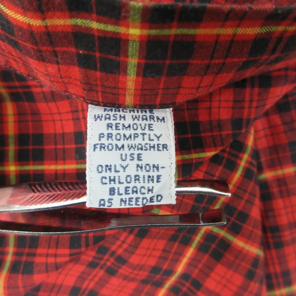Polo Ralph Lauren Lowell Sport Shirt Men L Red Tartan Plaid Cotton Prep Classic